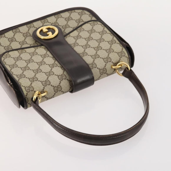 GUCCI GG Supreme GG Crystal GG Canvas Bag PVC 4 Set Navy Beige Auth YKZ424