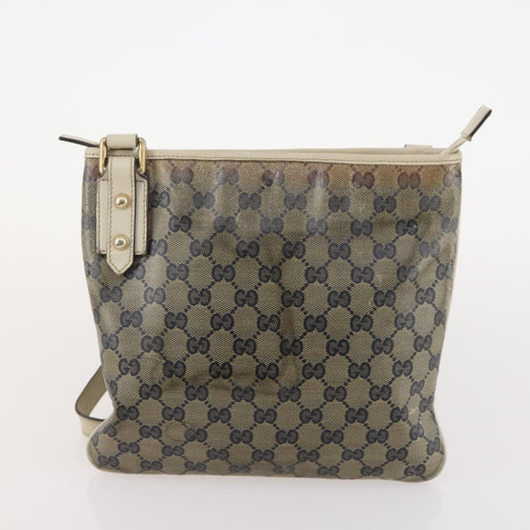GUCCI GG Supreme GG Crystal GG Canvas Bag PVC 4 Set Navy Beige Auth YKZ424