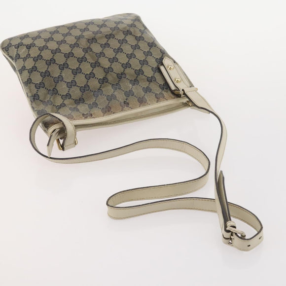 GUCCI GG Supreme GG Crystal GG Canvas Bag PVC 4 Set Navy Beige Auth YKZ424