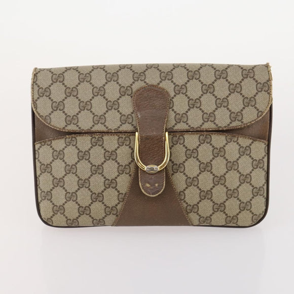 GUCCI GG Supreme GG Crystal GG Canvas Bag PVC 4 Set Navy Beige Auth YKZ424