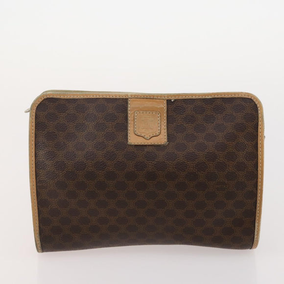 CELINE Macadam Canvas Clutch Bag PVC Leather 5 Set Brown Navy beige Auth YKZ425
