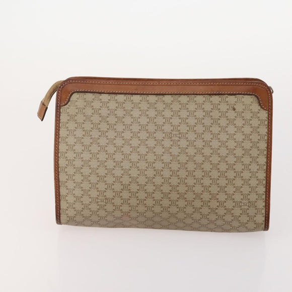 CELINE Macadam Canvas Clutch Bag PVC Leather 5 Set Brown Navy beige Auth YKZ425