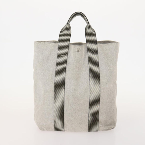 HERMES Fourre Tout Hand Bag Canvas 4 Set White Black Red Auth YKZ427