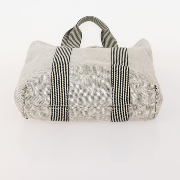 HERMES Fourre Tout Hand Bag Canvas 4 Set White Black Red Auth YKZ427