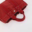 HERMES Fourre Tout Hand Bag Canvas 4 Set White Black Red Auth YKZ427-23