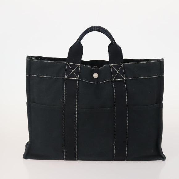 HERMES Fourre Tout Hand Bag Canvas 4 Set White Black Red Auth YKZ427