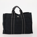 HERMES Fourre Tout Hand Bag Canvas 4 Set White Black Red Auth YKZ427-9