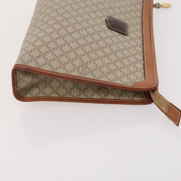CELINE Macadam Canvas Bag PVC Leather 4 Set Brown beige Auth YKZ429