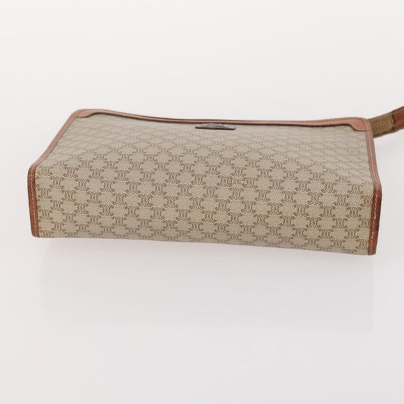 CELINE Macadam Canvas Bag PVC Leather 4 Set Brown beige Auth YKZ429