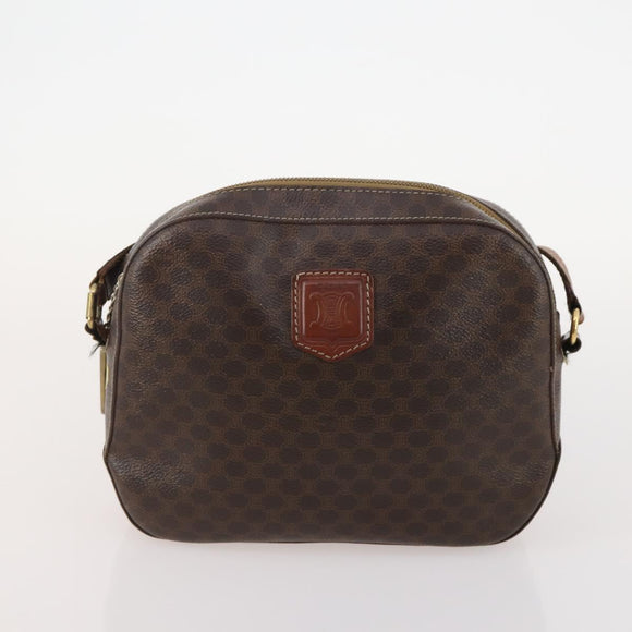 CELINE Macadam Canvas Bag PVC Leather 4 Set Brown beige Auth YKZ429