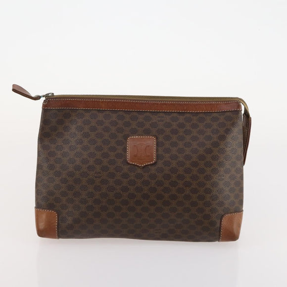 CELINE Macadam Canvas Bag PVC Leather 4 Set Brown beige Auth YKZ429
