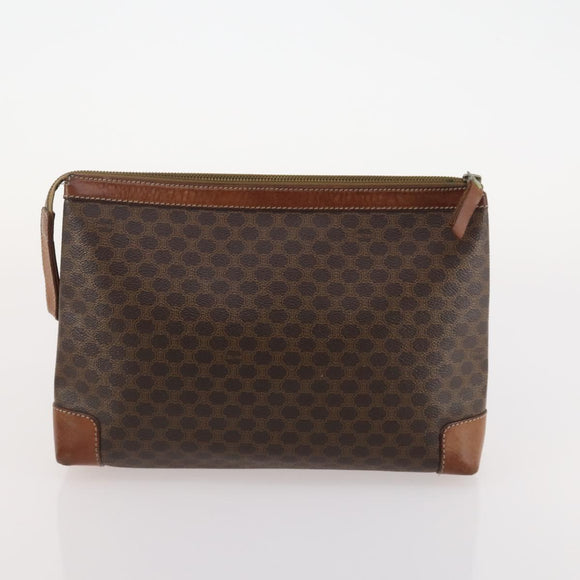 CELINE Macadam Canvas Bag PVC Leather 4 Set Brown beige Auth YKZ429