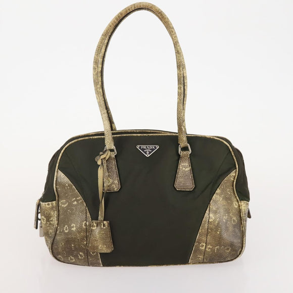 PRADA Sports Bag Nylon 4 Set Khaki Brown Auth YKZ430