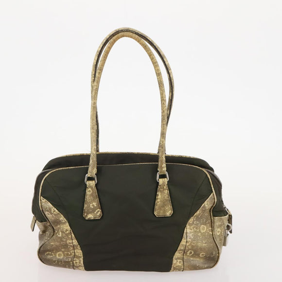 PRADA Sports Bag Nylon 4 Set Khaki Brown Auth YKZ430
