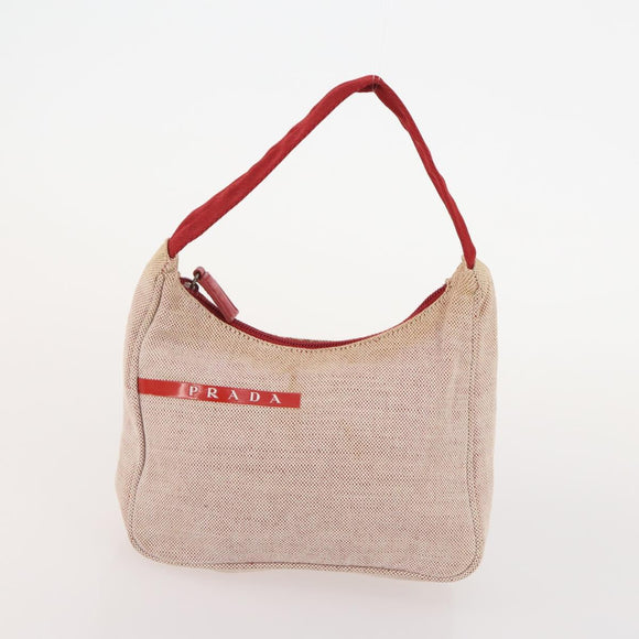 PRADA Sports Bag Nylon Canvas Leather 5 Set Red White khaki Auth YKZ432