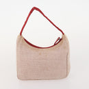 PRADA Sports Bag Nylon Canvas Leather 5 Set Red White khaki Auth YKZ432-19