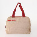 PRADA Sports Bag Nylon Canvas Leather 5 Set Red White khaki Auth YKZ432-2