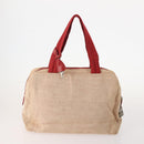 PRADA Sports Bag Nylon Canvas Leather 5 Set Red White khaki Auth YKZ432-3