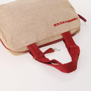 PRADA Sports Bag Nylon Canvas Leather 5 Set Red White khaki Auth YKZ432-4