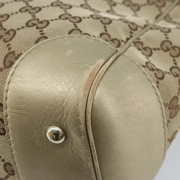 GUCCI GG Canvas Mayfair Tote Bag Beige Gold 257061 Auth YKZ449