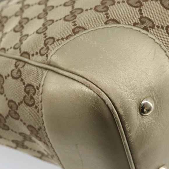 GUCCI GG Canvas Mayfair Tote Bag Beige Gold 257061 Auth YKZ449