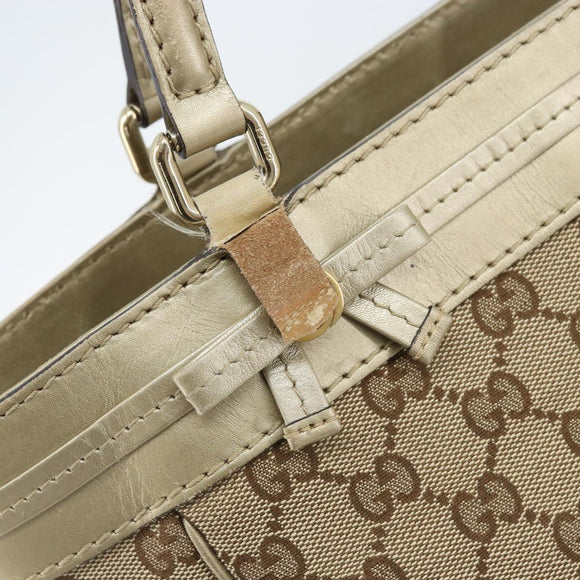 GUCCI GG Canvas Mayfair Tote Bag Beige Gold 257061 Auth YKZ449