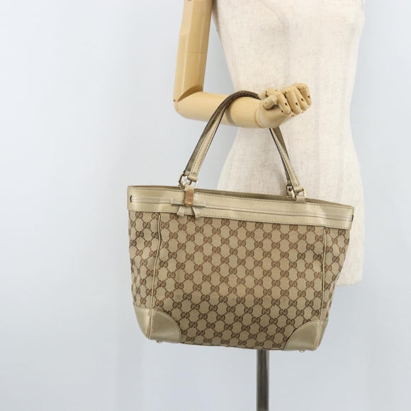 GUCCI GG Canvas Mayfair Tote Bag Beige Gold 257061 Auth YKZ449