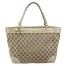 GUCCI GG Canvas Mayfair Tote Bag Beige Gold 257061 Auth YKZ449-13