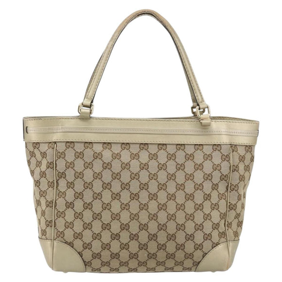 GUCCI GG Canvas Mayfair Tote Bag Beige Gold 257061 Auth YKZ449