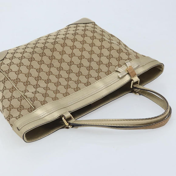 GUCCI GG Canvas Mayfair Tote Bag Beige Gold 257061 Auth YKZ449