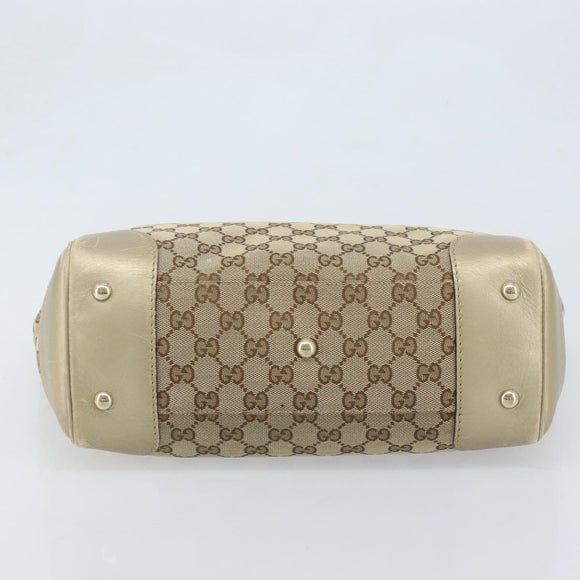 GUCCI GG Canvas Mayfair Tote Bag Beige Gold 257061 Auth YKZ449