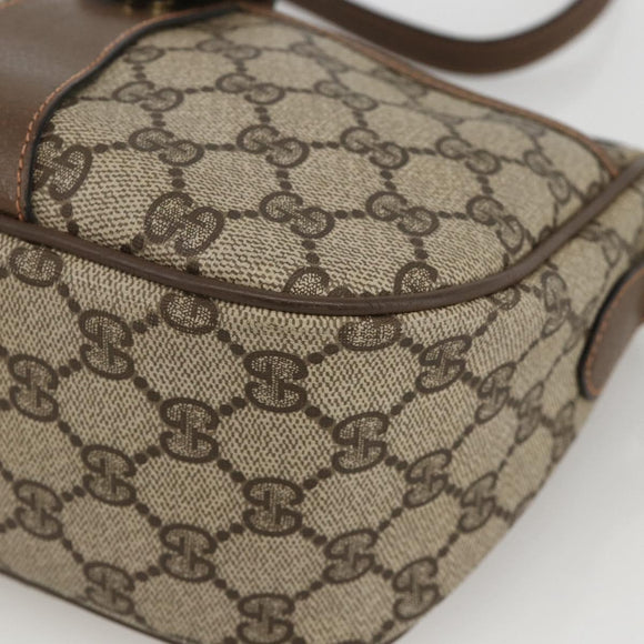 GUCCI GG Supreme Web Sherry Line Bag PVC Beige Gold 89 02 032 Auth YKZ450