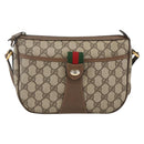 GUCCI GG Supreme Web Sherry Line Bag PVC Beige Gold 89 02 032 Auth YKZ450-2