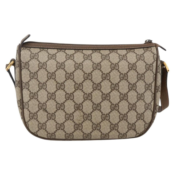 GUCCI GG Supreme Web Sherry Line Bag PVC Beige Gold 89 02 032 Auth YKZ450
