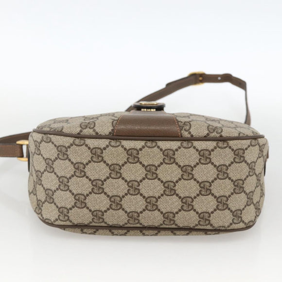 GUCCI GG Supreme Web Sherry Line Bag PVC Beige Gold 89 02 032 Auth YKZ450