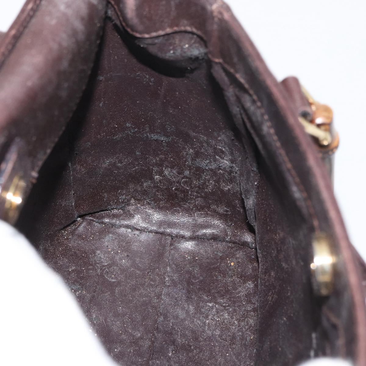GUCCI Bamboo Hand Bag Leather 2way Bordeaux Gold 000 2122 0316