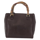 GUCCI Bamboo Hand Bag Leather 2way Bordeaux Gold 000 2122 0316 Auth YKZ453-2