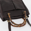 GUCCI Bamboo Hand Bag Leather 2way Bordeaux Gold 000 2122 0316 Auth YKZ453-6