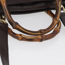 GUCCI Bamboo Hand Bag Leather 2way Bordeaux Gold 000 2122 0316 Auth YKZ453-7