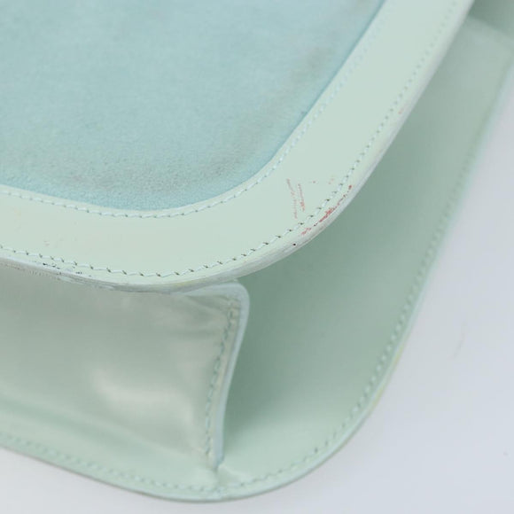 LOEWE Hand Bag Suede Baby Blue Gold Auth YKZ454