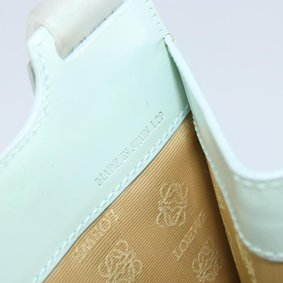 LOEWE Hand Bag Suede Baby Blue Gold Auth YKZ454