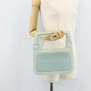 LOEWE Hand Bag Suede Baby Blue Gold Auth YKZ454-22