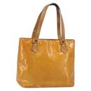LOUIS VUITTON Monogram Vernis Houston Hand Bag Beige M91004 LV Auth YKZ456-1