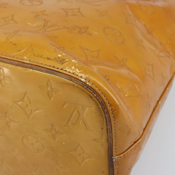LOUIS VUITTON Monogram Vernis Houston Hand Bag Beige M91004 LV Auth YKZ456