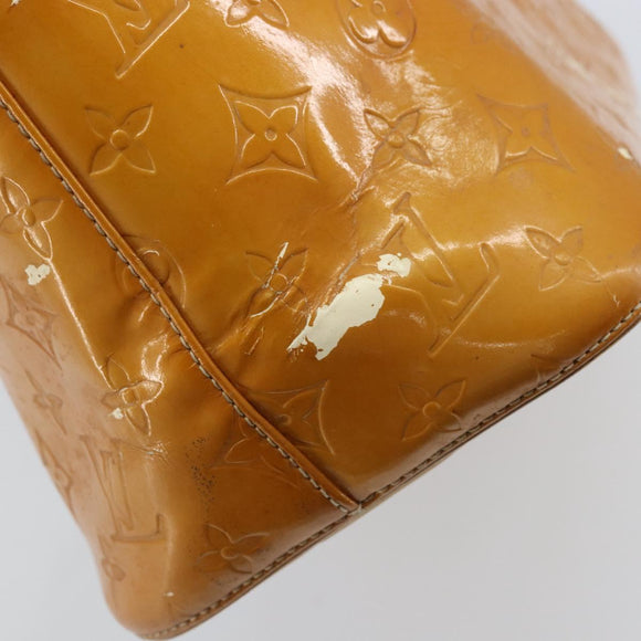 LOUIS VUITTON Monogram Vernis Houston Hand Bag Beige M91004 LV Auth YKZ456