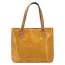 LOUIS VUITTON Monogram Vernis Houston Hand Bag Beige M91004 LV Auth YKZ456-13