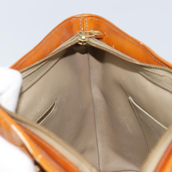 LOUIS VUITTON Monogram Vernis Houston Hand Bag Beige M91004 LV Auth YKZ456