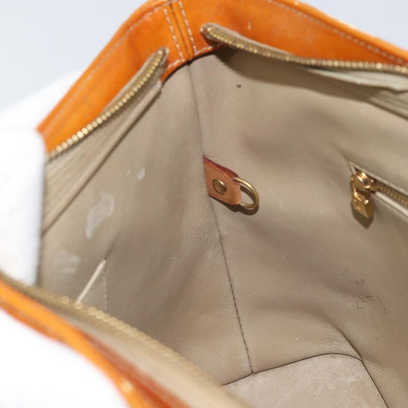 LOUIS VUITTON Monogram Vernis Houston Hand Bag Beige M91004 LV Auth YKZ456