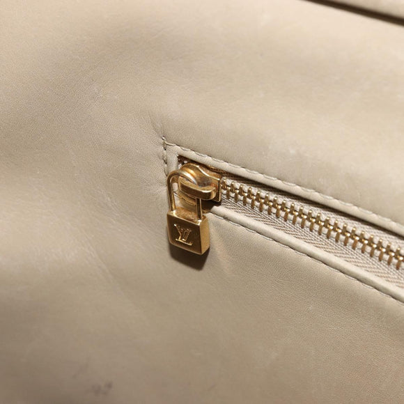 LOUIS VUITTON Monogram Vernis Houston Hand Bag Beige M91004 LV Auth YKZ456