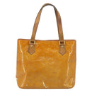 LOUIS VUITTON Monogram Vernis Houston Hand Bag Beige M91004 LV Auth YKZ456-2